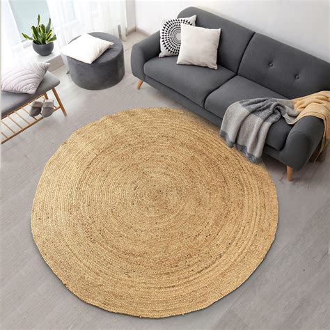 Buy Signature Loom Handcrafted Farmhouse Jute Accent Rug (3 ft Round ...
