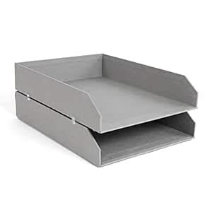 Bigso Hakan Fiberboard Two Tier Stackable Letter/Document Tray, 2.5 x 9 ...