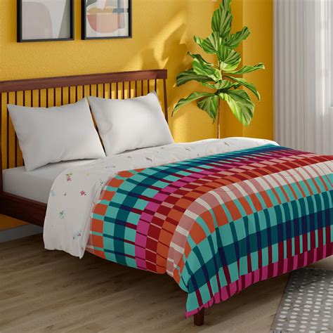 Buy PORTICO Pixelmania Cotton Geometric Print Double Comforter from ...