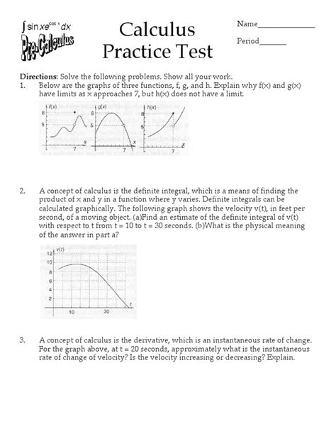 Calculus Practice Test 的图像结果