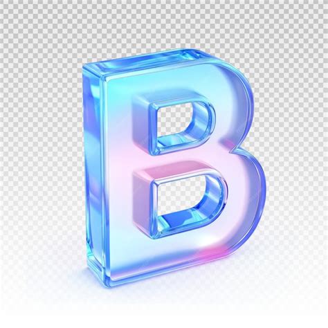 Glassmorphism 3d letter b transparent style | Premium PSD