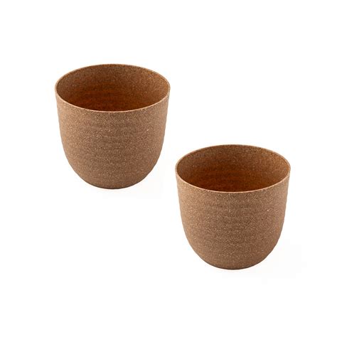 Rice Husk and Bamboo Fiber Peony Pot and Planter - 4"- Set of 2 – Irida ...