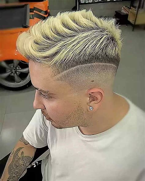 Fohawk With Line 21 Trendy Faux Hawk Fade Haircuts For Men In 2025