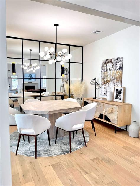 Mirrored Wall | Mirror dining room, Mirror decor living room, Dining ...