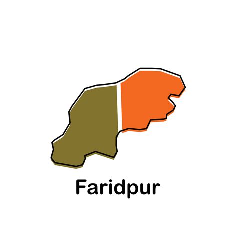 Map Bangladesh Country With City of Faridpur, geometric outline modern design template element ...