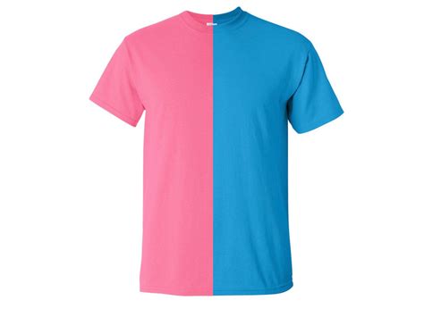 Pink and Blue Half and Half Tee Shirt Split Tee Two-Toned | Etsy