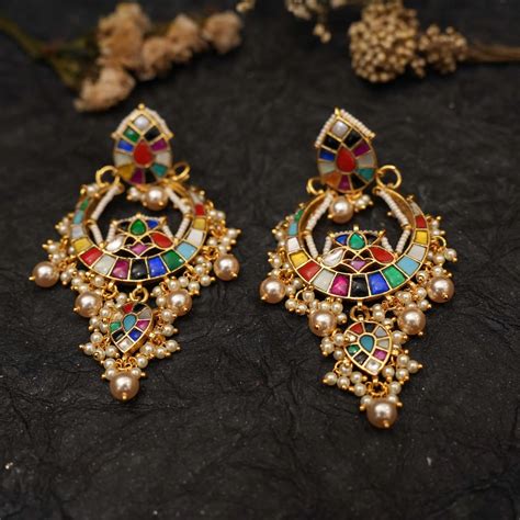 Kundan chandbali Earrings | Polki chandbali Earrings | Trendy Jewellery