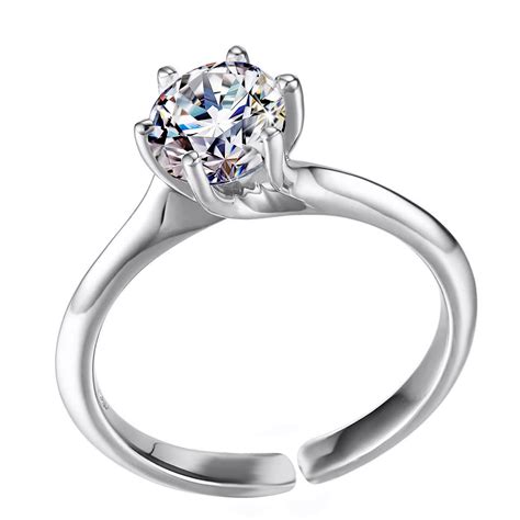 Solitaire Adjustable Ring 'Sparkling Martini' for women in 92.5 Silver ...