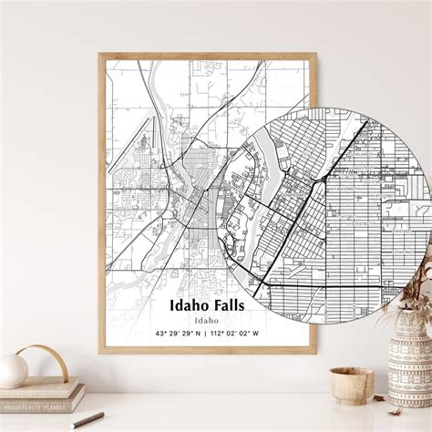 Idaho Falls City Map Print, Idaho Falls Idaho Map Poster, USA City ...