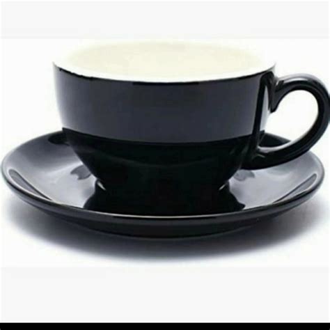 Jual CANGKIR LATTE & SAUCER/ ART PORCELAIN CUP /cangkir capuccino 6pcs ...