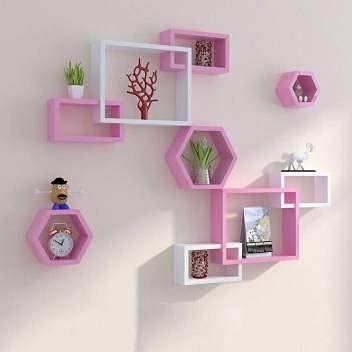 Lenakel Sizkon Combo Wall Shelves Set of 3 Hexagon and Interconnect ...