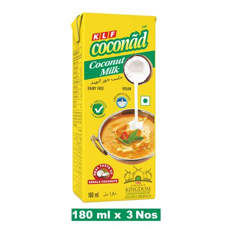 KLF Coconad Pure Coconut Milk (Vegan), 180ml ( Pack of 6) – KLF Nirmal