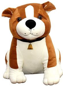 Bozo Stuffed Spongy Huggable Cute Lying Bull Dog Soft Toys for Kids ...