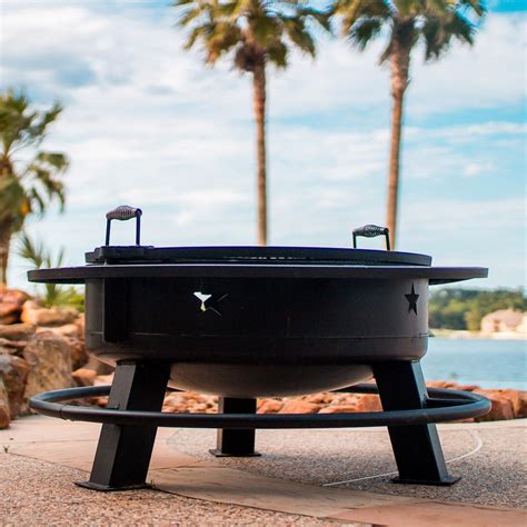 48 Inch Round Steel Wood-Burning Fire Pit in Black by Old Country BBQ ...