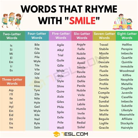 212 Nice Words that Rhyme with Smile • 7ESL
