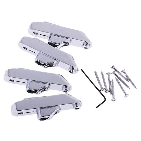 BNF® Set Of 4 Individual Bass Bridges For 4-String Electric Bass Silver ...