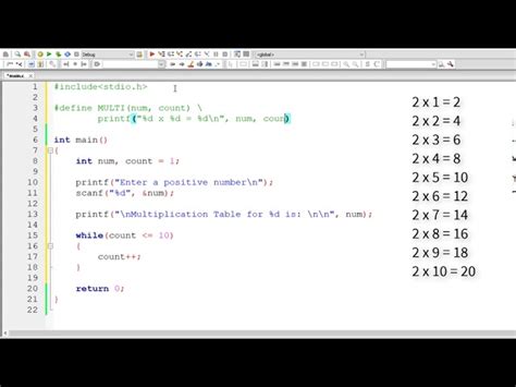 Image result for Multiplication Table C Program