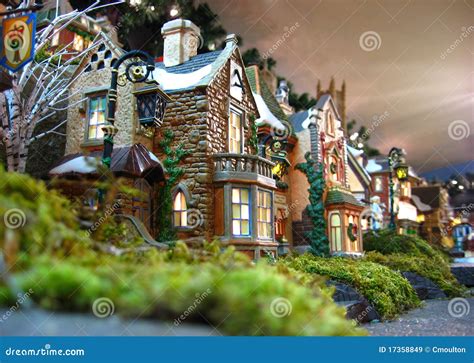 Christmas Village Decoration Stock Image - Image of model, trees: 17358849