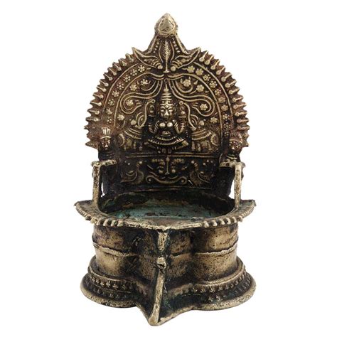 Religious Goddess Lakshmi Brass Oil Lamp