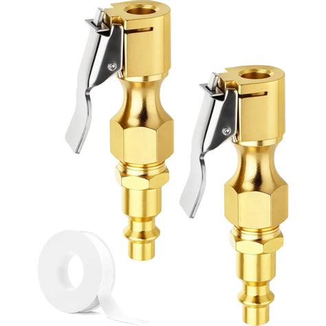 2-Pack Heavy Duty Air Chuck Set, 1/4" FNPT Closed Flow Tire Chuck ...
