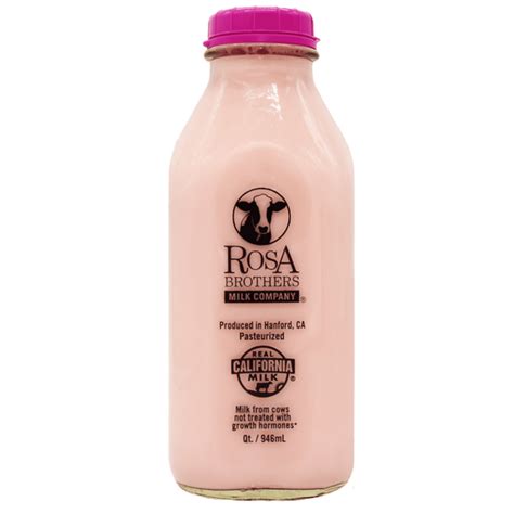Rosa Brothers Milk Co. Strawberry Flavored Milk, Glass Bottled (1 qt ...