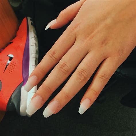 coffin clear acrylic nails