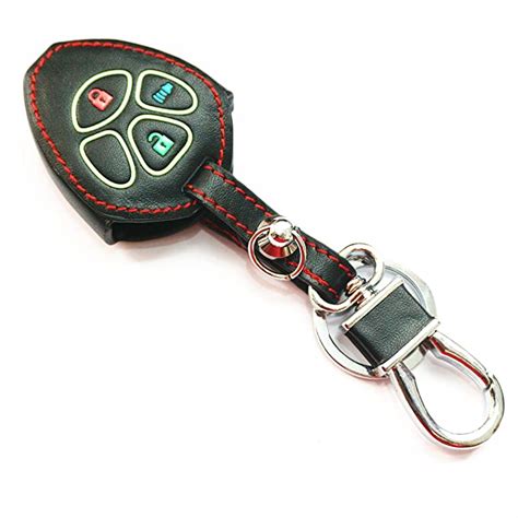 WFMJ Black Leather 3 Buttons Remote Key Chain Cover Case Fob for Toyota ...