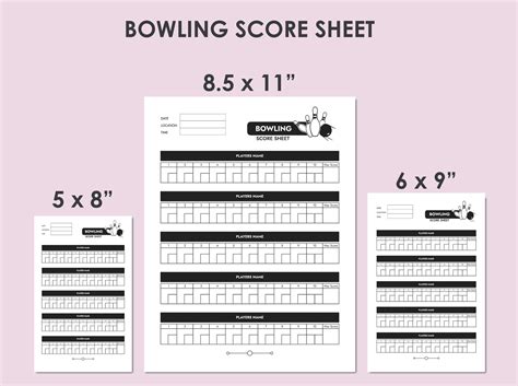 Printable Bowling Score Sheets (Templates) - PDF - WordLayouts