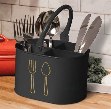 Zest Metal Cutlery Holder | Spoon Stand & Kitchen Table Organizer ...