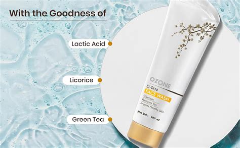 Ozone D-Tan Face Wash | Removes Tan, Excess Oil & Dirt | 100ml ...