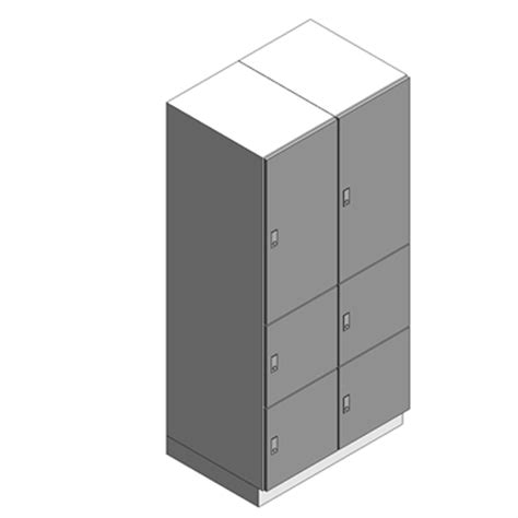 BIM objects - Free download! Day Use Lockers 2 Column - 3 Tier | BIMobject