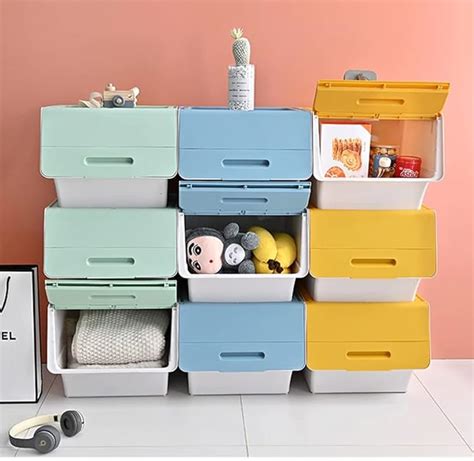 Tickle Tums Plastic large size stackable storage bins/boxesfr with ...