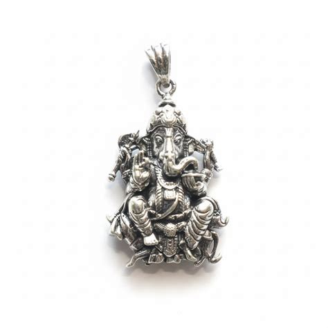 92.5% Sterling Silver Ganesh Ji Locket | Traditional Temple Pendant ...