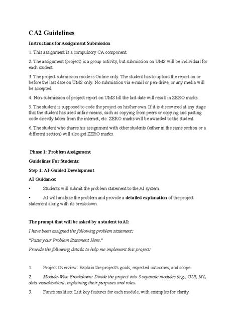 CSE(2E046) Project Submission Guidelines and Instructions - Studocu