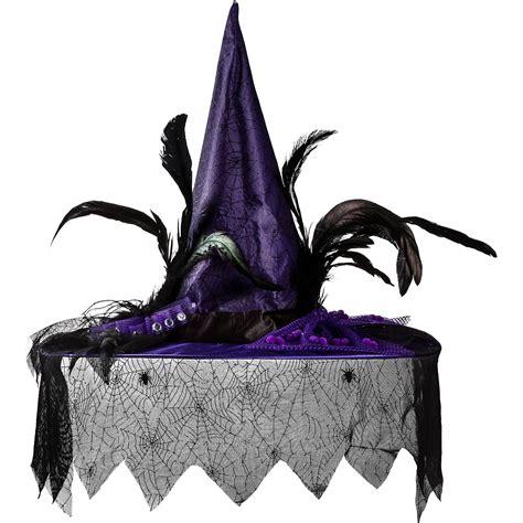 Amscan Purple Witch Hat Deluxe Halloween Costume Accessory, One Size ...