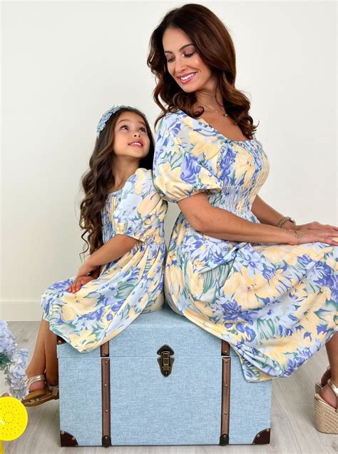 Mia Belle Girls Puff Sleeve Floral Smock Dress | Mommy And Me Dresses