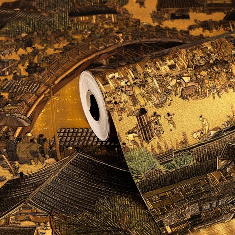 FOKRIM Black Gold line Wallpaper for Wall Sticker for Home,Office ...