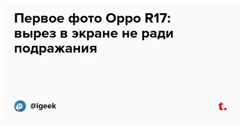 Первое фото Oppo R17: вырез в экране не ради подражания — Teletype