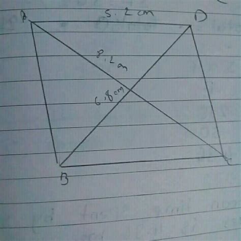 Construct a rhombus whose diagonals are 8.2 cm and 6.8 cm. Its one side ...