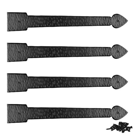 Buy 4 Pack 16 inch Faux Door Hinges Black Decorative Strap Hinge ...