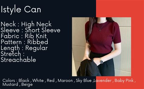 Buy Istyle Can Plain Round Neck Rib Knit Regular Top for Women (X-Small ...
