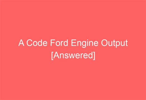 Ford's Max Engine Code 的图像结果