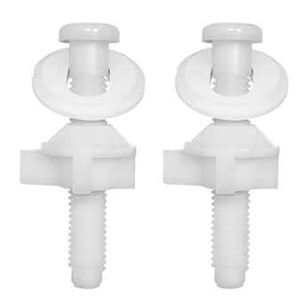 2 Pack Universal White Plastic Toilet Seat Screws Replacement, Toilet ...