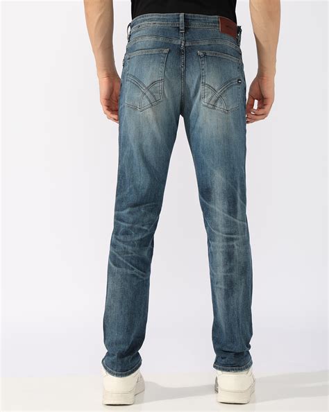 Nico Tapered Fit Mid Rise Heavy Wash Light Blue Jeans