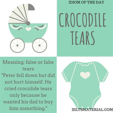Crocodile Tears – Idiom Of The Day For IELTS | Crocodile tears, Idioms ...