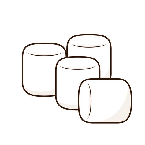Marshmallow Clipart Black And White
