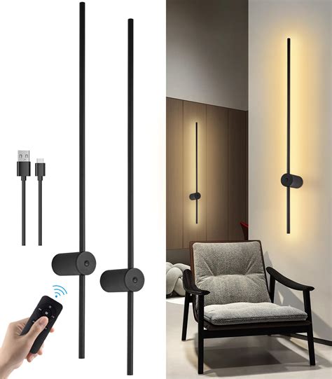 USB Oplaadbare LED Wandlamp Binnen, 100CM Dimbaar Batterij Muurlampn ...