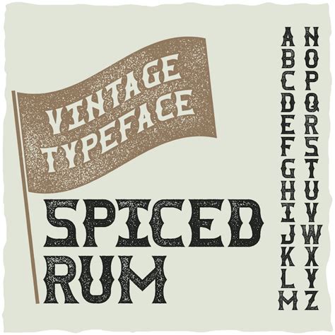 Whiskey fine label font / vintage typeface for alcohol drinks | Free Vector