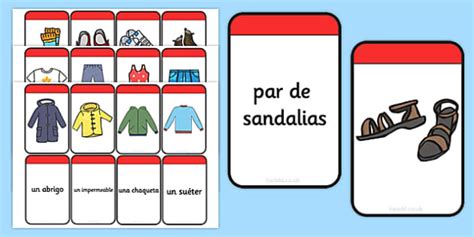 Spanish Clothing Matching Flashcards (teacher made) - Twinkl