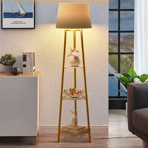 Tripod Floor Lamp With Shelves